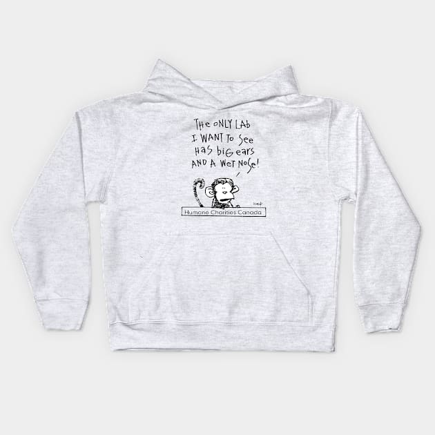 Stop lab testing on animals! Kids Hoodie by Sassy Vegan Stuff